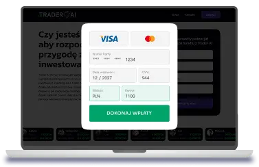 Trader AI platform payment form